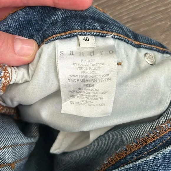 SANDRO 100% cotton high rise jeans - Picture 3 of 8